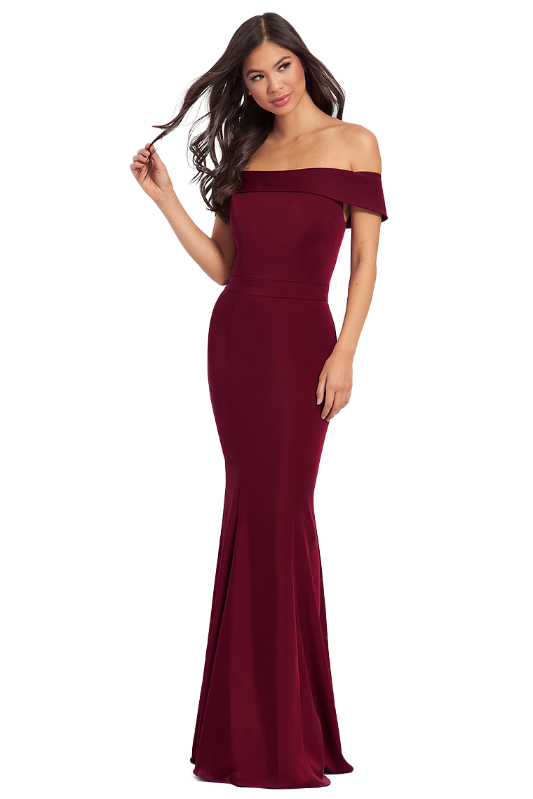 Michaelia Off The Shoulder Sleeveless Natural Waist Trumpet/Mermaid Satin Sweep-Brush Train Bridesmaid Dresses