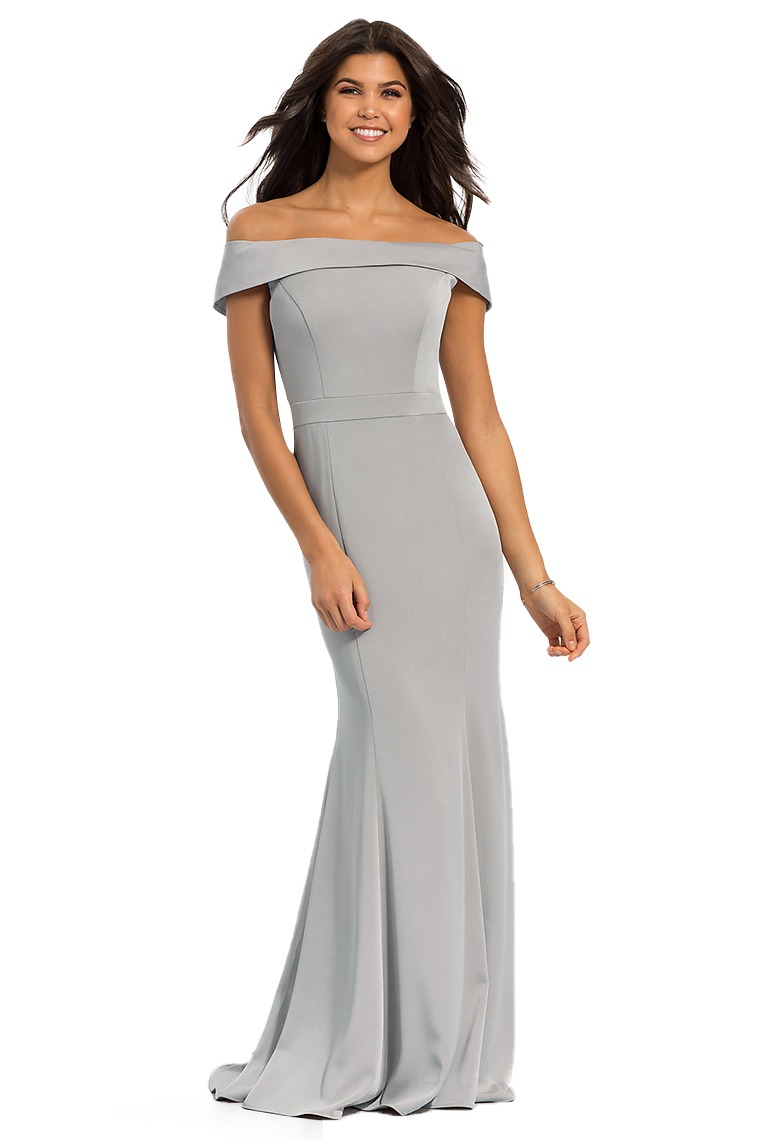 Michaelia Off The Shoulder Sleeveless Natural Waist Trumpet/Mermaid Satin Sweep-Brush Train Bridesmaid Dresses