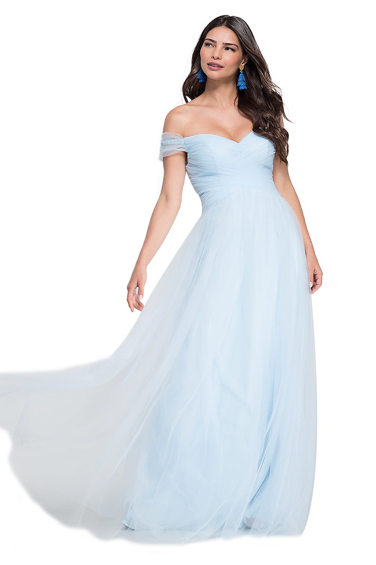 Sylvia A-Line/Princess Sleeveless Off The Shoulder Tulle Natural Waist Floor Length Bridesmaid Dresses