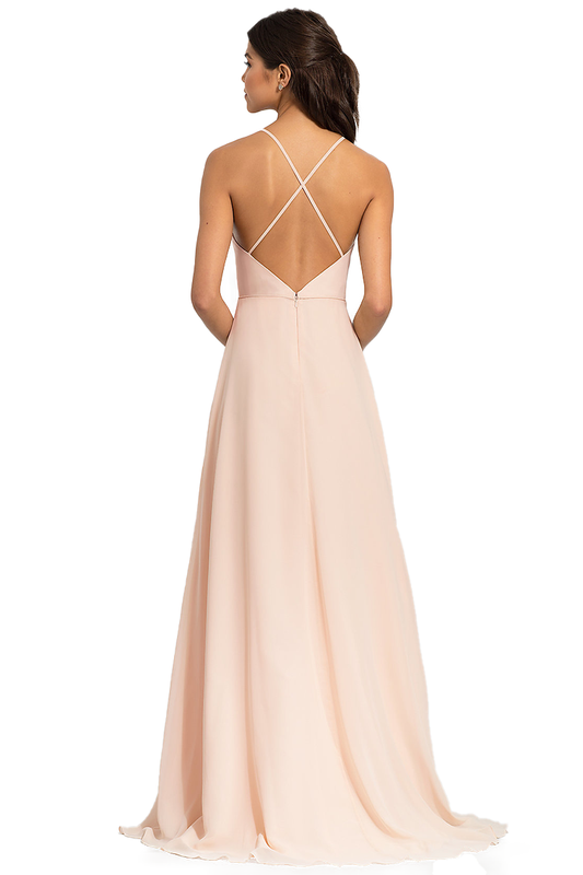 Michaelia A-Line/Princess Natural Waist Spaghetti Straps Chiffon Floor Length Sleeveless Bridesmaid Dresses