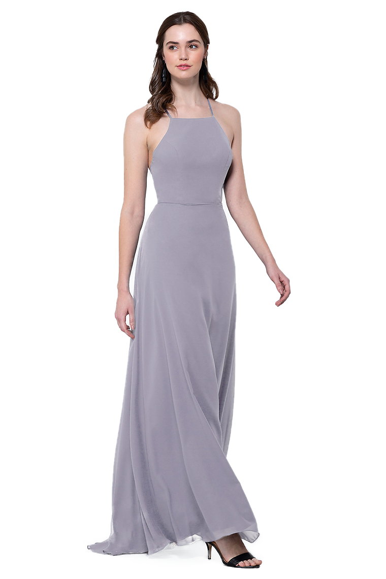 Michaelia A-Line/Princess Natural Waist Spaghetti Straps Chiffon Floor Length Sleeveless Bridesmaid Dresses