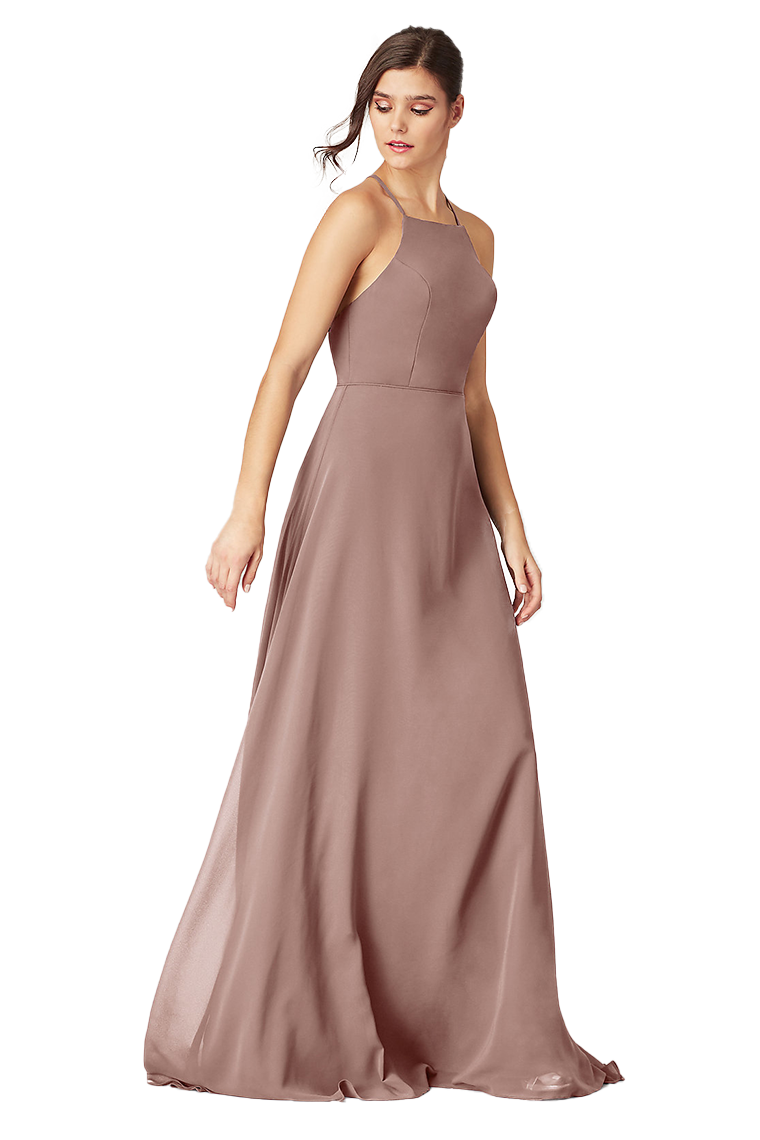 Michaelia A-Line/Princess Natural Waist Spaghetti Straps Chiffon Floor Length Sleeveless Bridesmaid Dresses