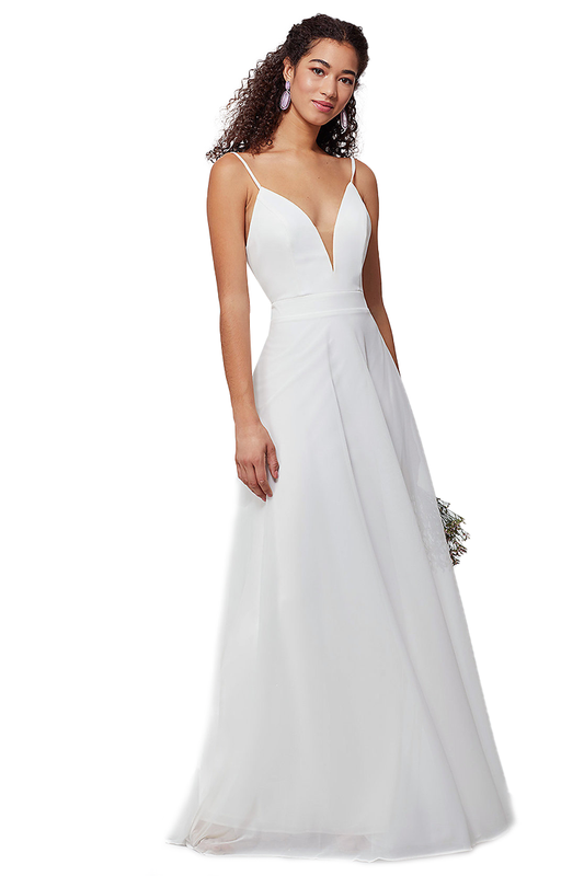 Lynn Natural Waist Floor Length Spaghetti Straps A-Line/Princess Chiffon Sleeveless Bridesmaid Dresses