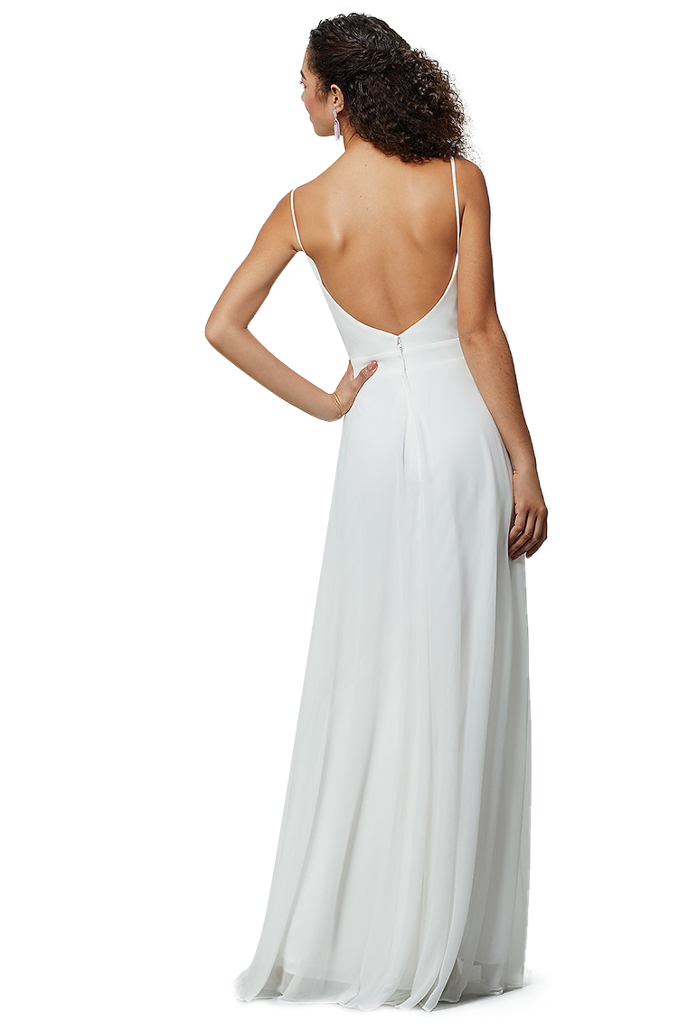 Lynn Natural Waist Floor Length Spaghetti Straps A-Line/Princess Chiffon Sleeveless Bridesmaid Dresses