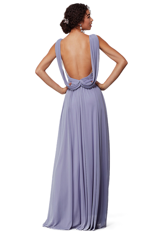 Sylvia Sleeveless Floor Length A-Line/Princess Natural Waist Straps Chiffon Bridesmaid Dresses