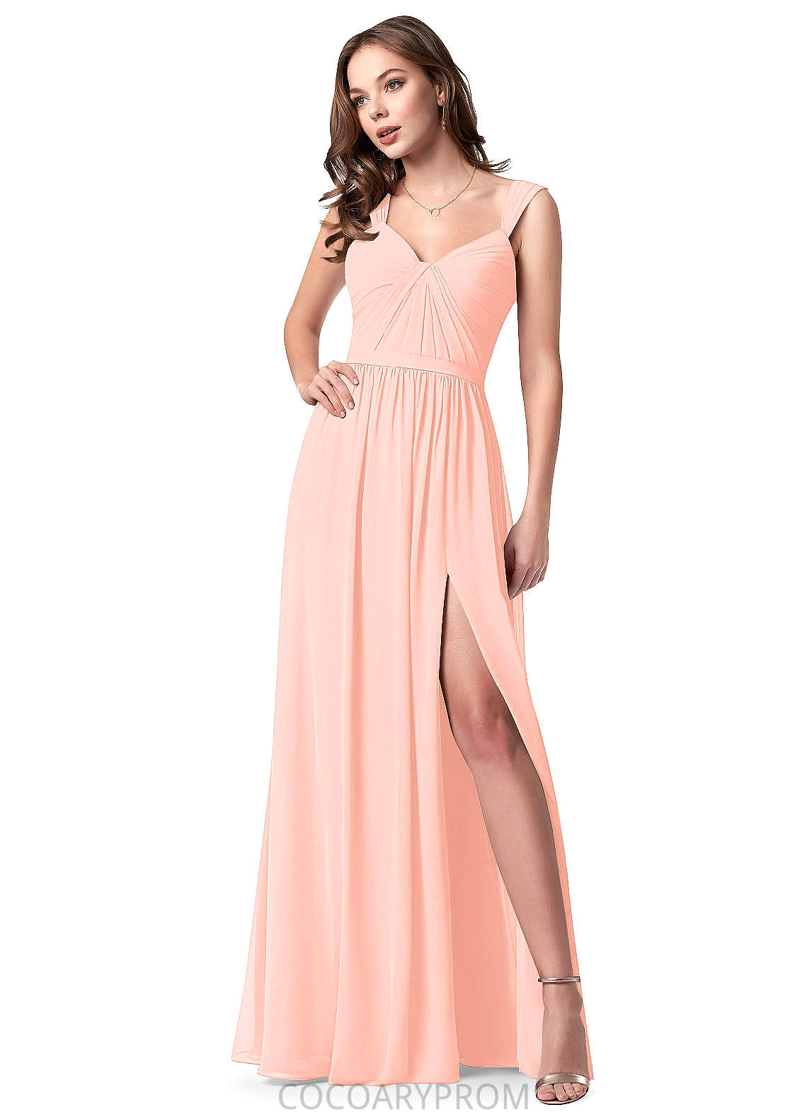 Tatum Natural Waist V-Neck Floor Length Sequins Sheath/Column Sleeveless Bridesmaid Dresses