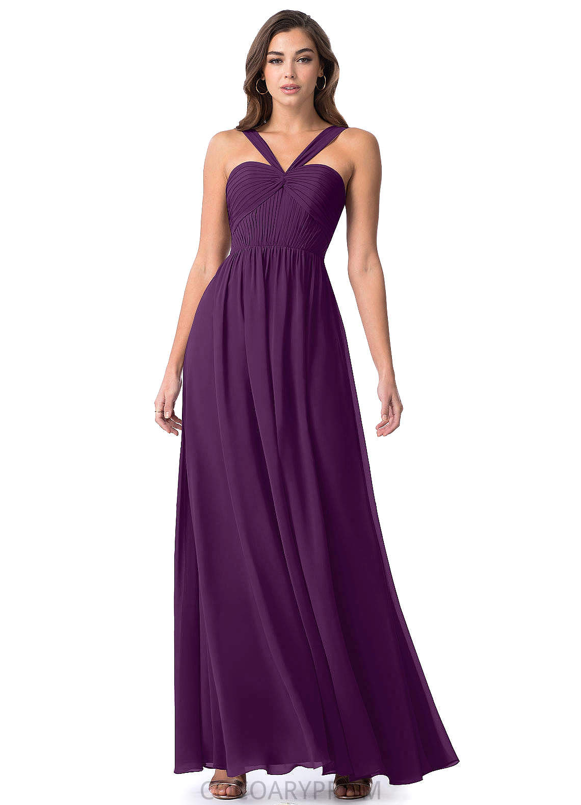 Lorena A-Line/Princess Natural Waist Floor Length V-Neck Sleeveless Bridesmaid Dresses