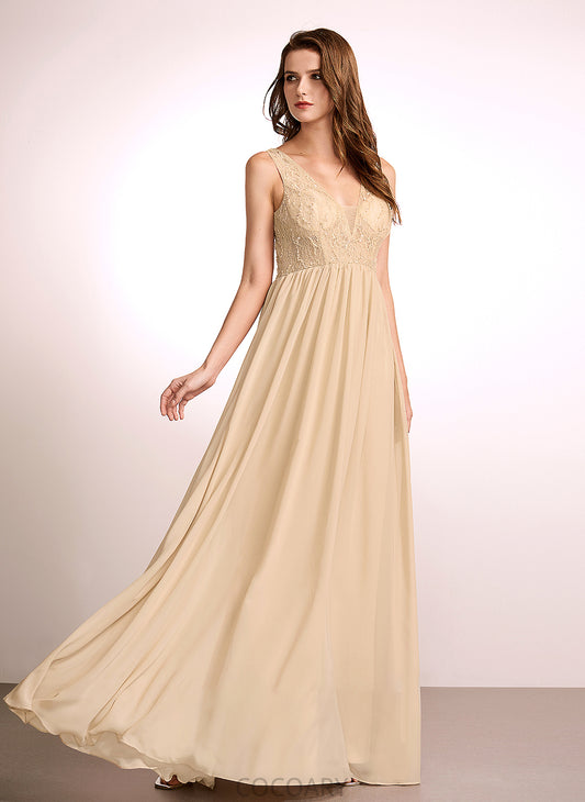 V-neck Embellishment Fabric Silhouette Neckline Floor-Length Sequins A-Line Length Ariella Natural Waist Sleeveless Bridesmaid Dresses