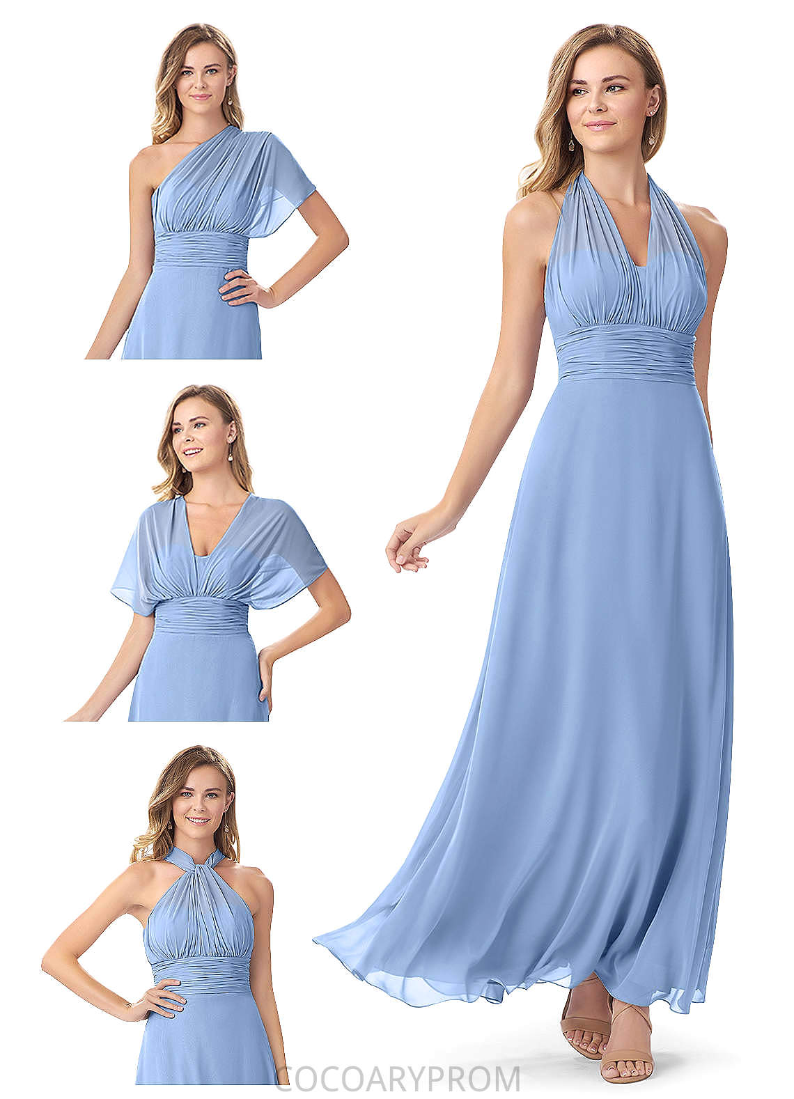 Muriel Natural Waist V-Neck Floor Length Sleeveless A-Line/Princess Bridesmaid Dresses