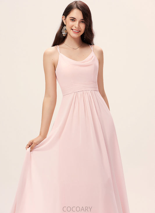 Neckline A-Line Silhouette Length Straps Fabric Floor-Length CowlNeck Aniya Natural Waist Sleeveless A-Line/Princess Bridesmaid Dresses