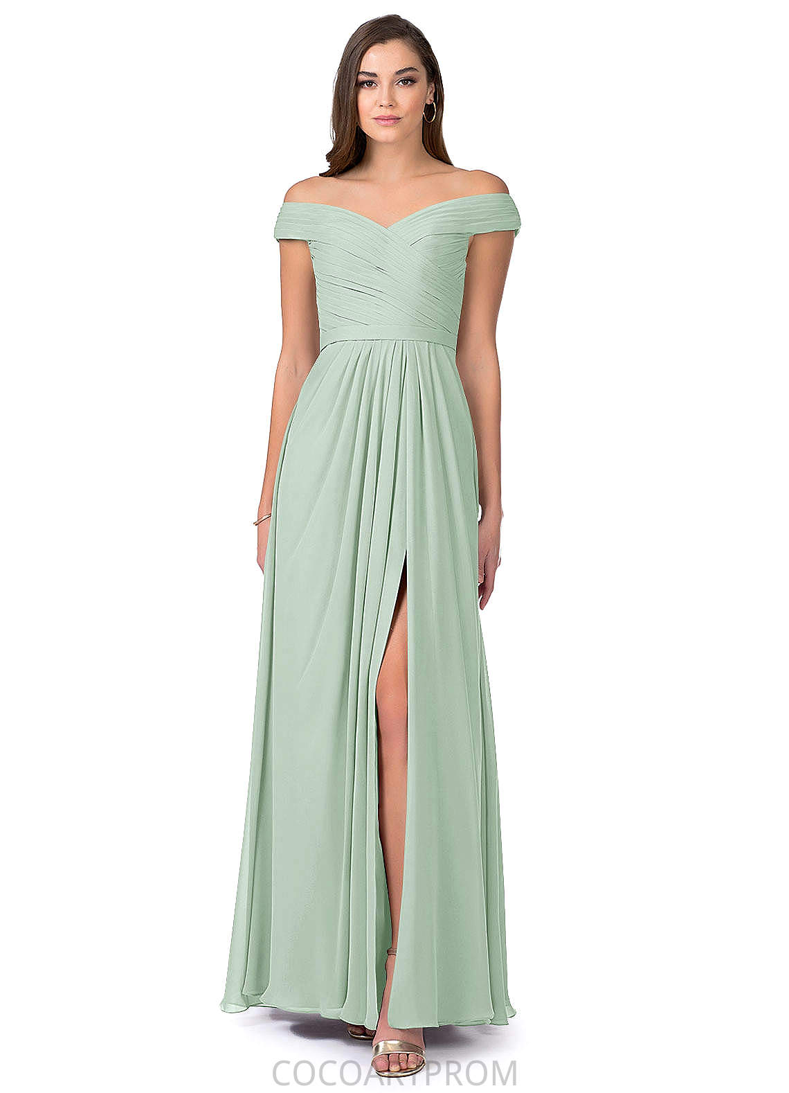 Lyla Sleeveless Floor Length Natural Waist A-Line/Princess V-Neck Bridesmaid Dresses