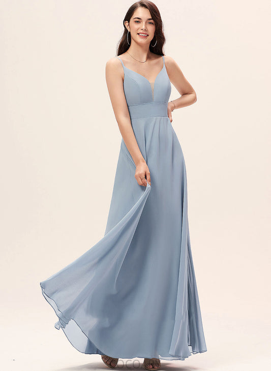 Fabric Length A-Line Straps Neckline Floor-Length Silhouette V-neck Brielle Natural Waist Floor Length V-Neck Bridesmaid Dresses