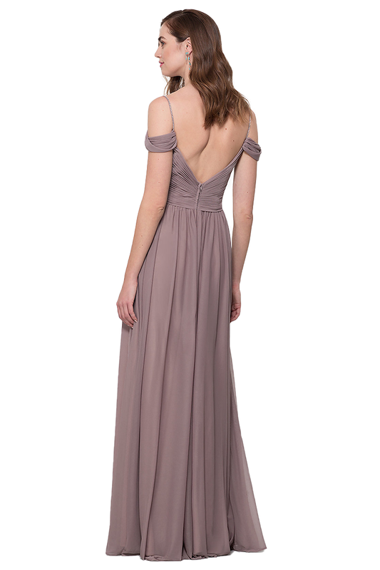 Daphne A-Line/Princess Spaghetti Straps Natural Waist Chiffon Floor Length Sleeveless Bridesmaid Dresses