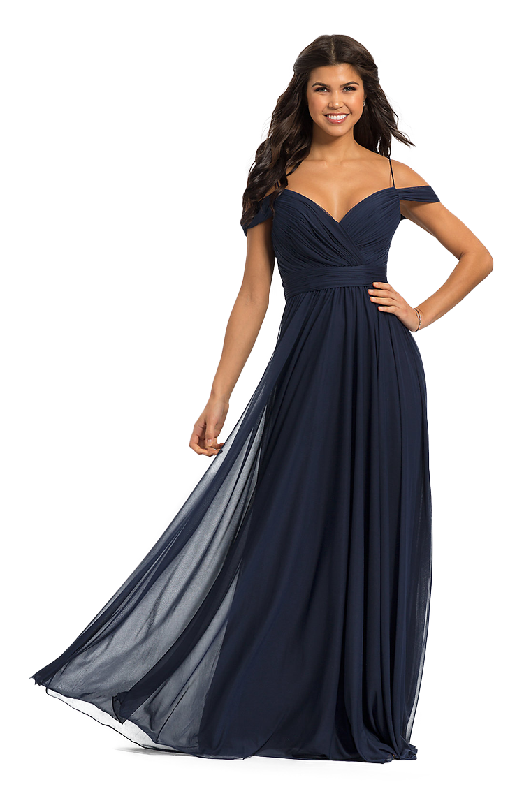 Lynn A-Line/Princess Floor Length Chiffon Natural Waist Off The Shoulder Sleeveless Bridesmaid Dresses