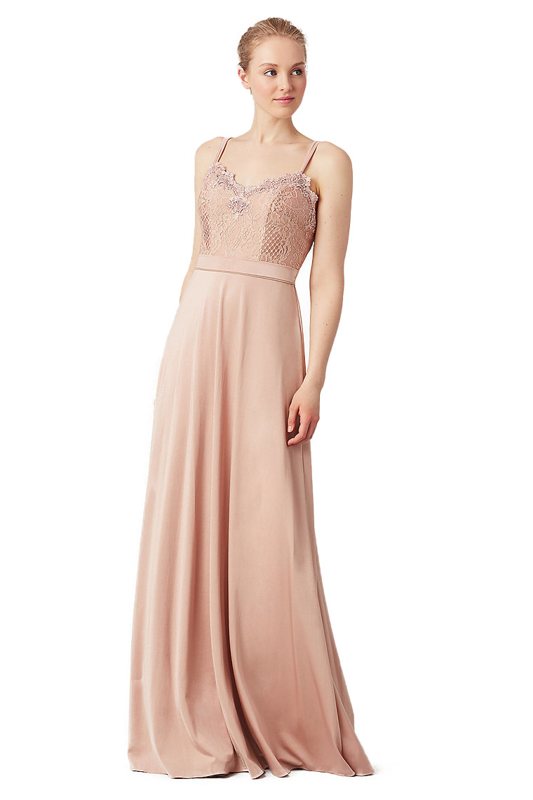 Lynn Floor Length Satin Sleeveless A-Line/Princess Straps Natural Waist Bridesmaid Dresses