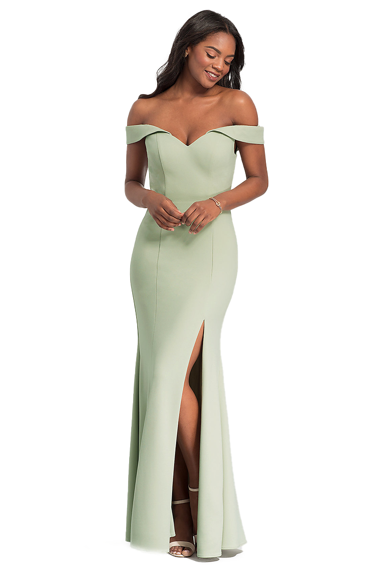 Jessica Natural Waist Trumpet/Mermaid Spandex Off The Shoulder Sleeveless Sweep-Brush Train Bridesmaid Dresses