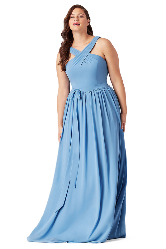 Alisa Chiffon Natural Waist A-Line/Princess Straps Floor Length Sleeveless Bridesmaid Dresses