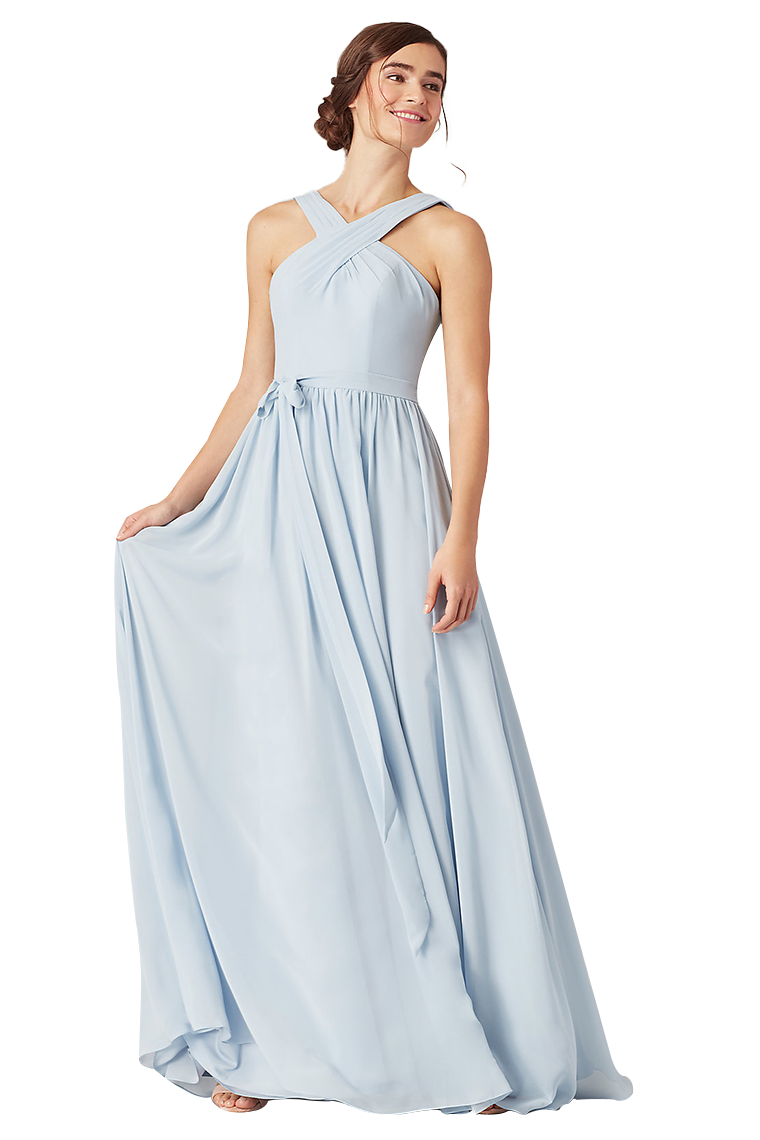 Alisa Chiffon Natural Waist A-Line/Princess Straps Floor Length Sleeveless Bridesmaid Dresses