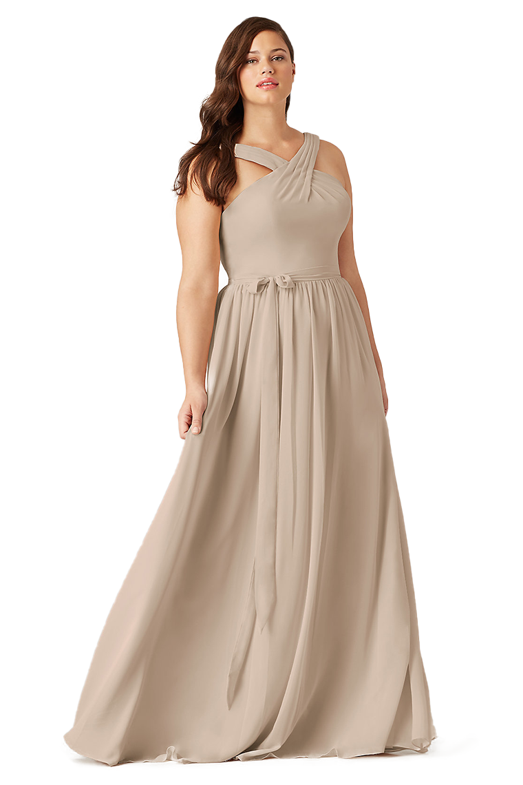 Alisa Chiffon Natural Waist A-Line/Princess Straps Floor Length Sleeveless Bridesmaid Dresses