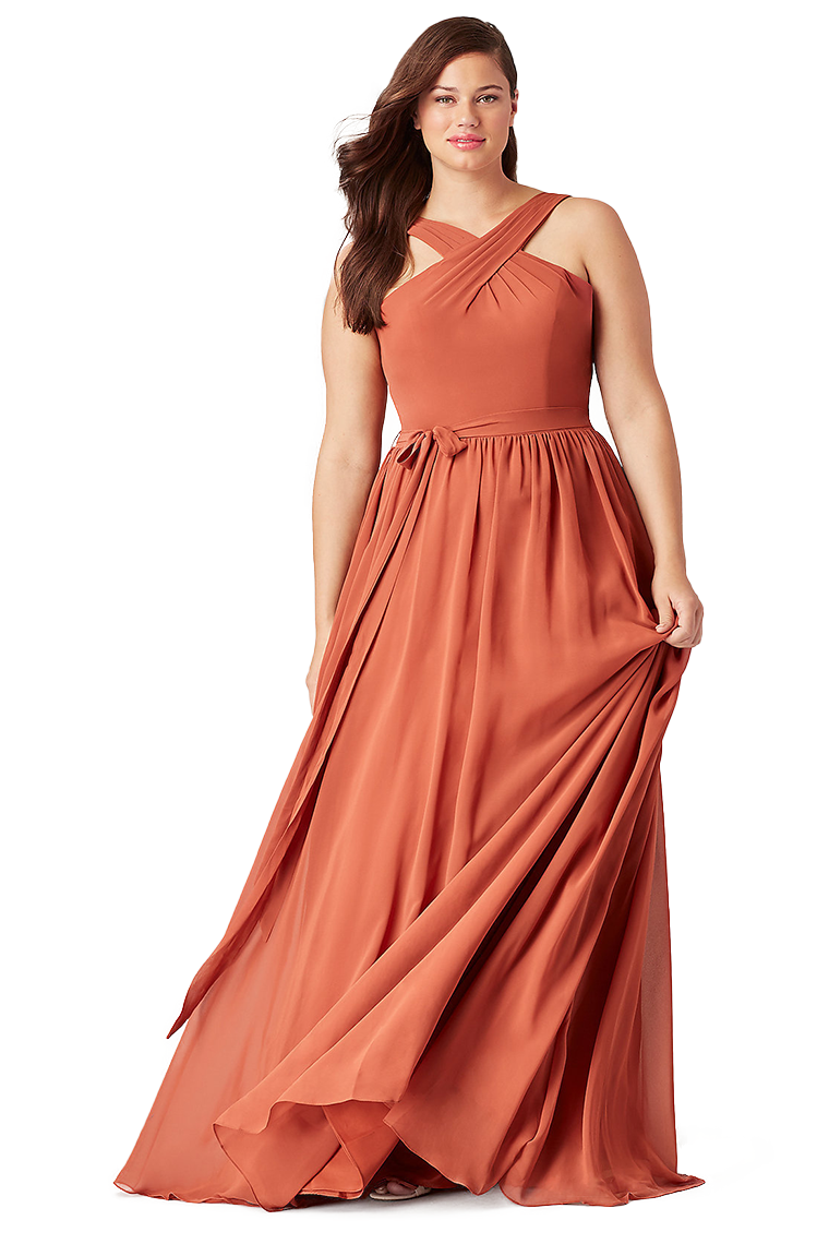 Alisa Chiffon Natural Waist A-Line/Princess Straps Floor Length Sleeveless Bridesmaid Dresses