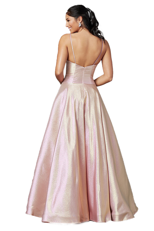 Alula Satin Sleeveless Spaghetti Straps Natural Waist A-Line/Princess Floor Length Bridesmaid Dresses