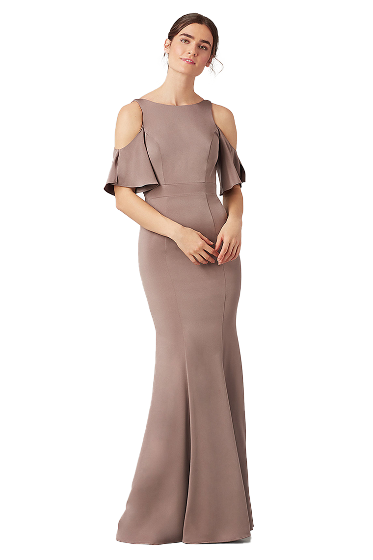 Jessica Sleeveless Scoop Stretch Satin Floor Length Natural Waist Trumpet/Mermaid Bridesmaid Dresses