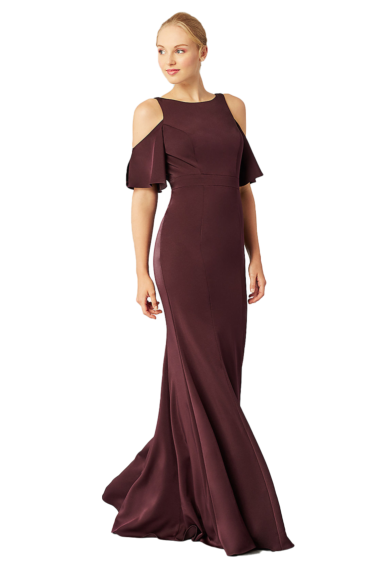 Jessica Sleeveless Scoop Stretch Satin Floor Length Natural Waist Trumpet/Mermaid Bridesmaid Dresses