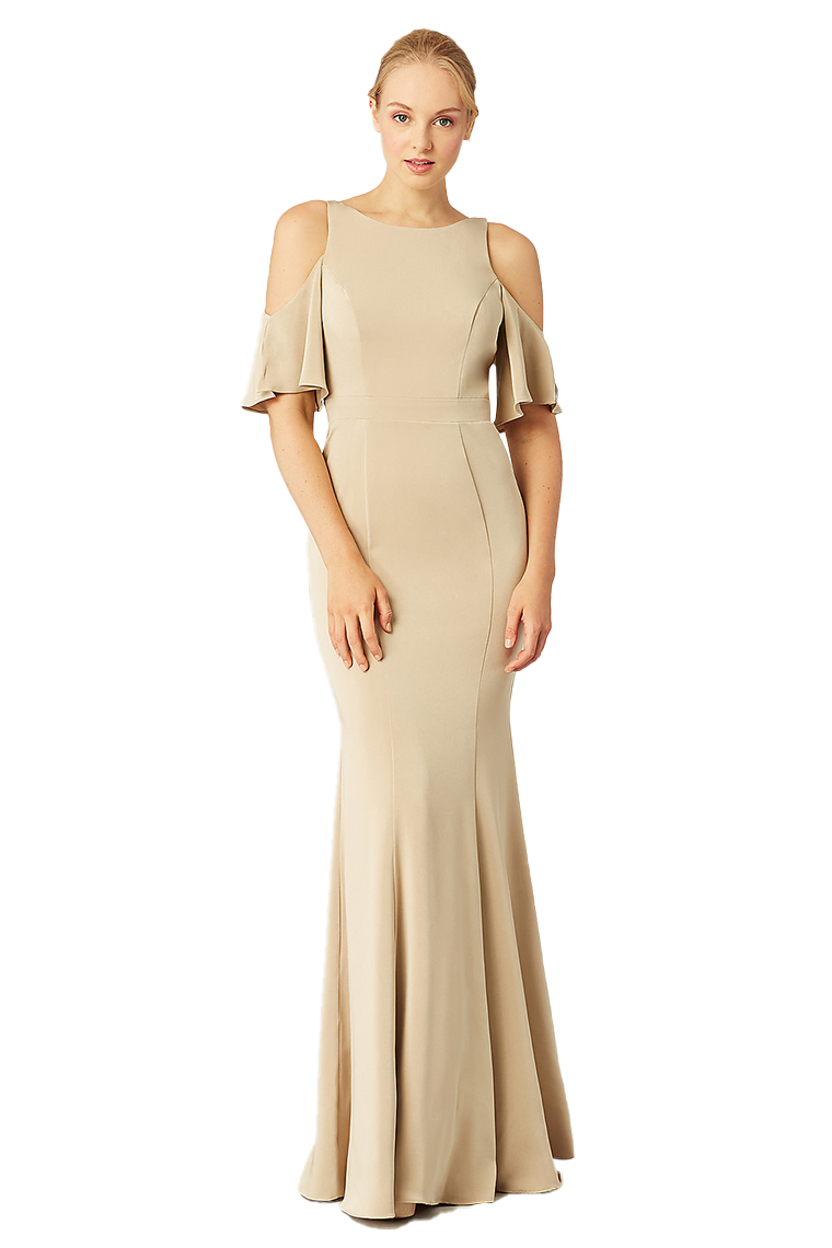 Jessica Sleeveless Scoop Stretch Satin Floor Length Natural Waist Trumpet/Mermaid Bridesmaid Dresses