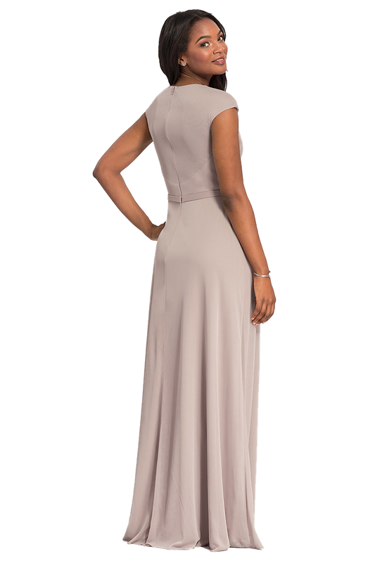 Jessica Natural Waist Sleeveless V-Neck Floor Length A-Line/Princess Chiffon Bridesmaid Dresses