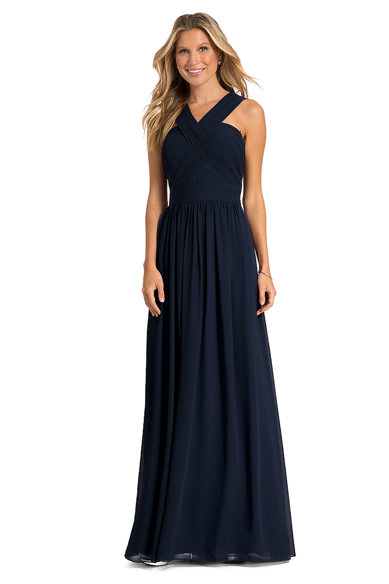 Sylvia A-Line/Princess Natural Waist Straps Chiffon Sleeveless Floor Length Bridesmaid Dresses