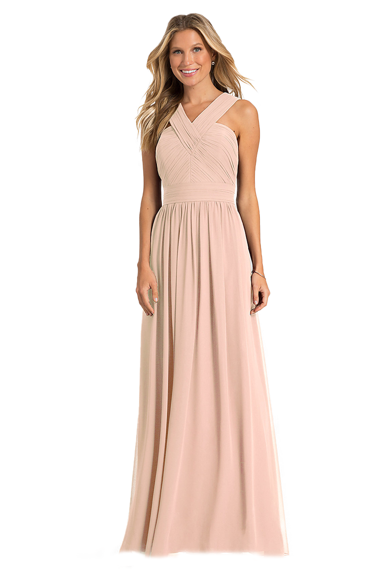 Sylvia A-Line/Princess Natural Waist Straps Chiffon Sleeveless Floor Length Bridesmaid Dresses