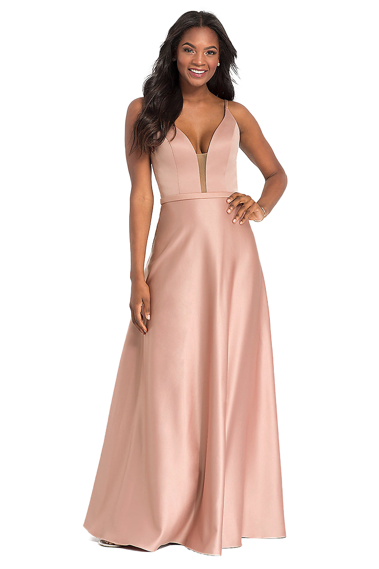 Chloe Sweetheart A-Line/Princess Natural Waist Floor Length Satin Spaghetti Straps Sleeveless Bridesmaid Dresses