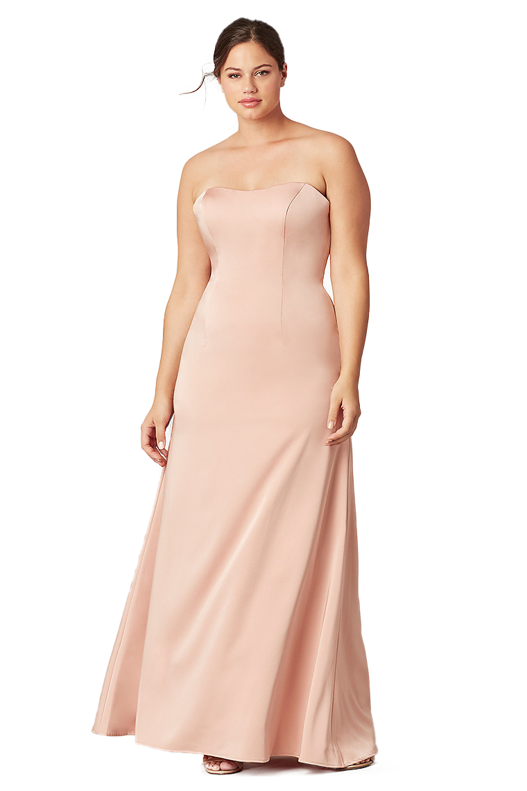 Renata Stretch Satin Natural Waist A-Line/Princess Sweetheart Sleeveless Floor Length Bridesmaid Dresses