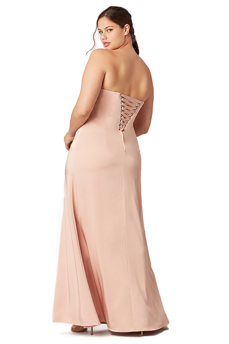 Renata Stretch Satin Natural Waist A-Line/Princess Sweetheart Sleeveless Floor Length Bridesmaid Dresses