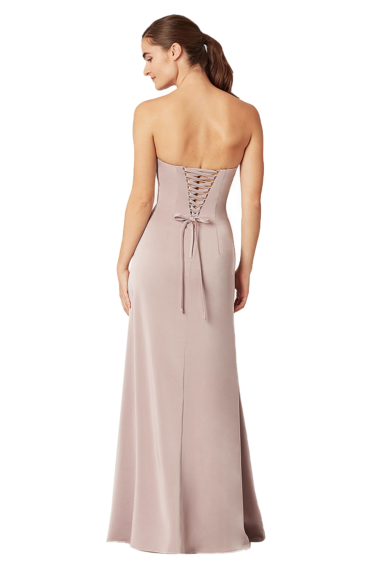 Renata Stretch Satin Natural Waist A-Line/Princess Sweetheart Sleeveless Floor Length Bridesmaid Dresses