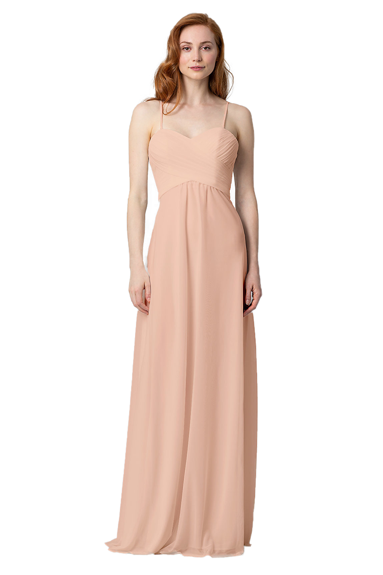 Elvira A-Line/Princess Chiffon Sweetheart Floor Length Sleeveless Natural Waist Bridesmaid Dresses