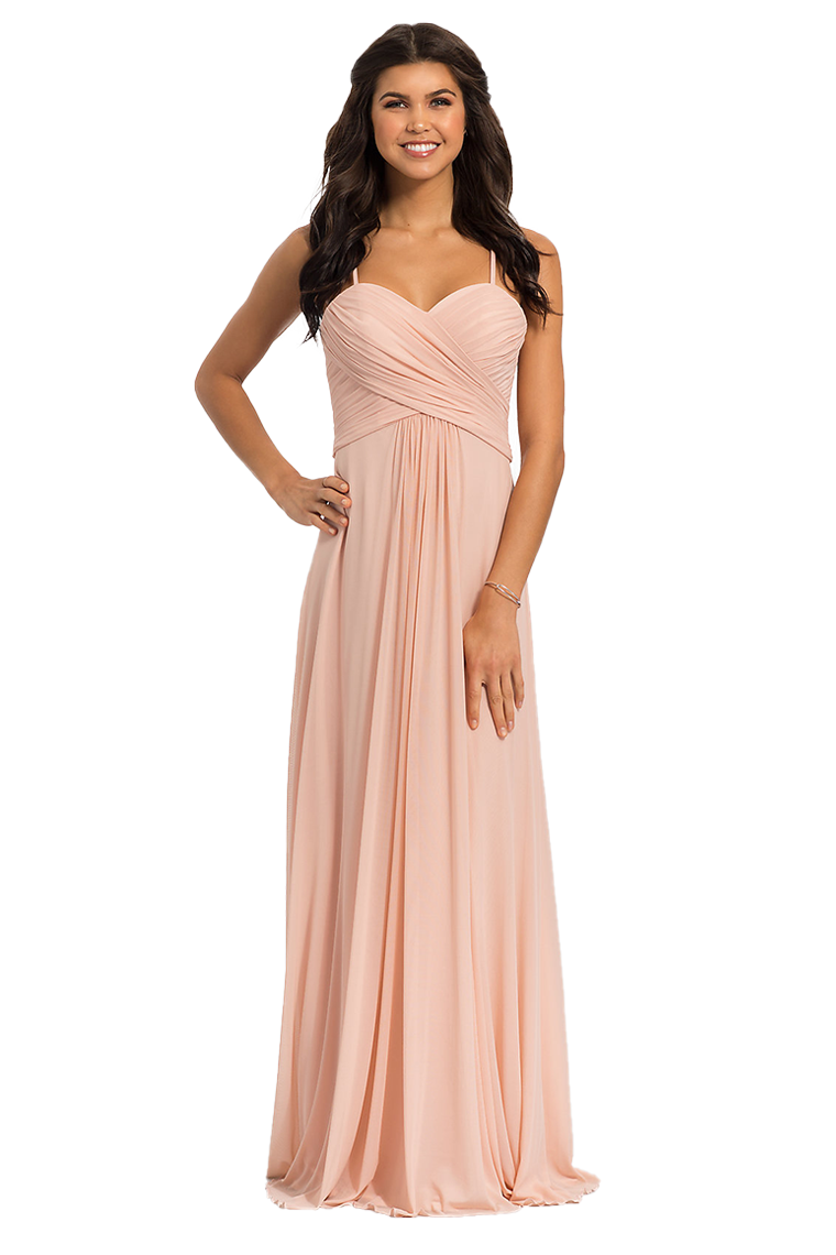 Elvira A-Line/Princess Chiffon Sweetheart Floor Length Sleeveless Natural Waist Bridesmaid Dresses