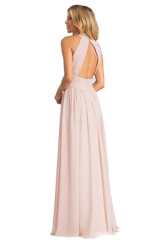 Tabitha Floor Length Chiffon A-Line/Princess Natural Waist Scoop Sleeveless Bridesmaid Dresses