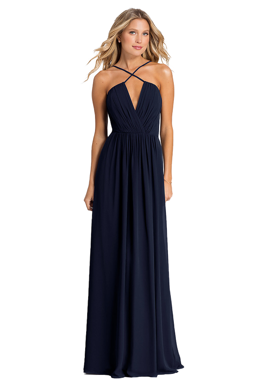 Laurel A-Line/Princess Spaghetti Straps Sleeveless Floor Length Chiffon Natural Waist Bridesmaid Dresses