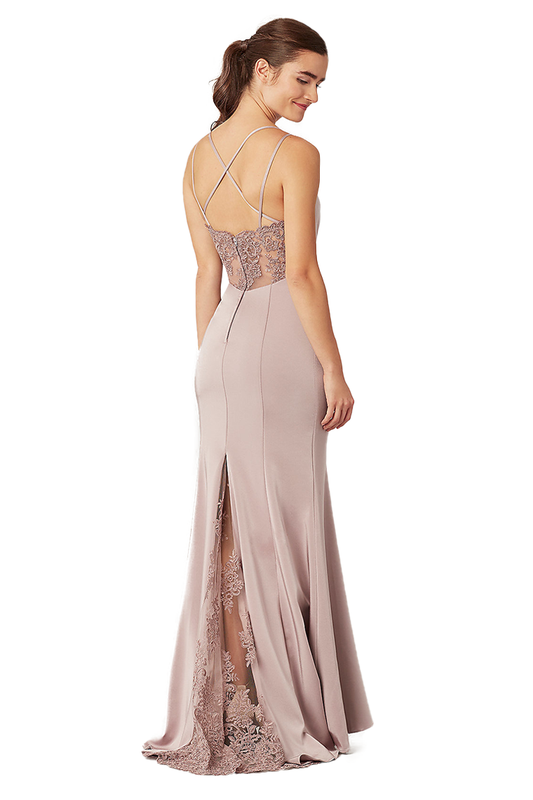 Michaelia Straps Trumpet/Mermaid Natural Waist Satin Floor Length Sleeveless Bridesmaid Dresses