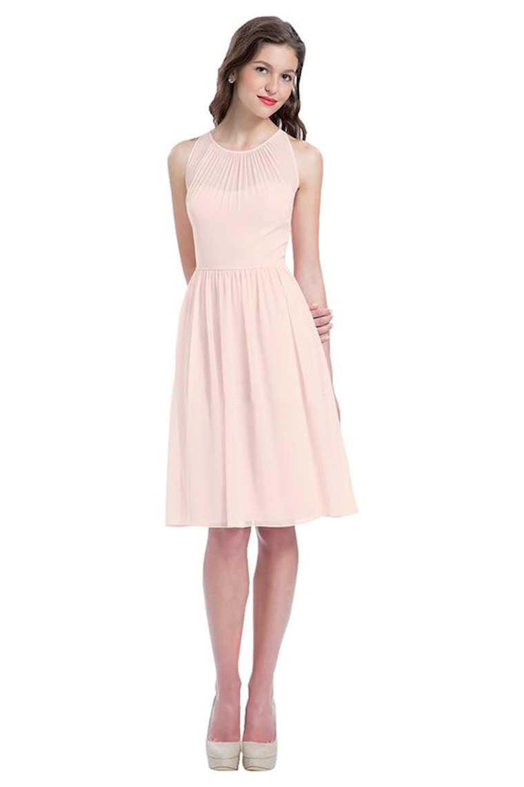 Celeste Chiffon A-Line/Princess Knee Length Natural Waist Sleeveless Bridesmaid Dresses