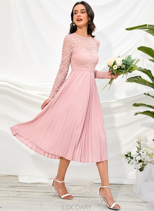 Sleeves Straps Silhouette Knee-Length Fabric A-Line Sleeve Lace Length Meg Halter Sleeveless Bridesmaid Dresses