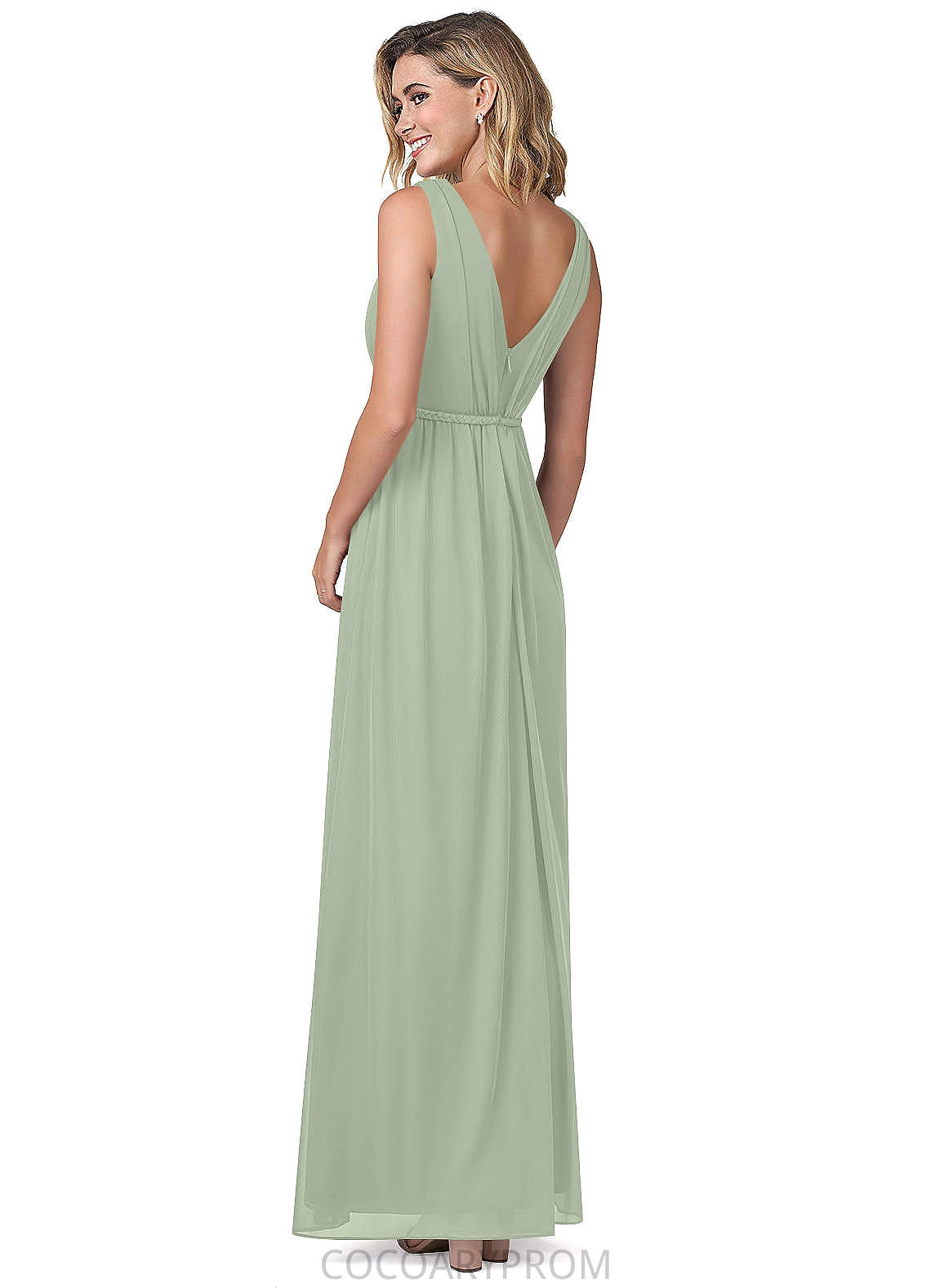 Haleigh Floor Length Natural Waist Sleeveless A-Line/Princess V-Neck Bridesmaid Dresses