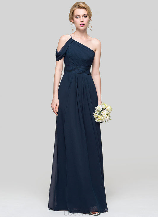 One-Shoulder Floor-Length Silhouette Neckline Fabric A-Line Embellishment Length Ruffle Sienna A-Line/Princess Floor Length Bridesmaid Dresses