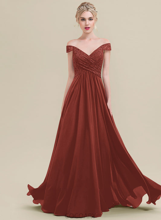 Length Fabric Neckline Off-the-Shoulder Silhouette A-Line Ruffle Embellishment Floor-Length Lena Floor Length Spaghetti Staps Bridesmaid Dresses