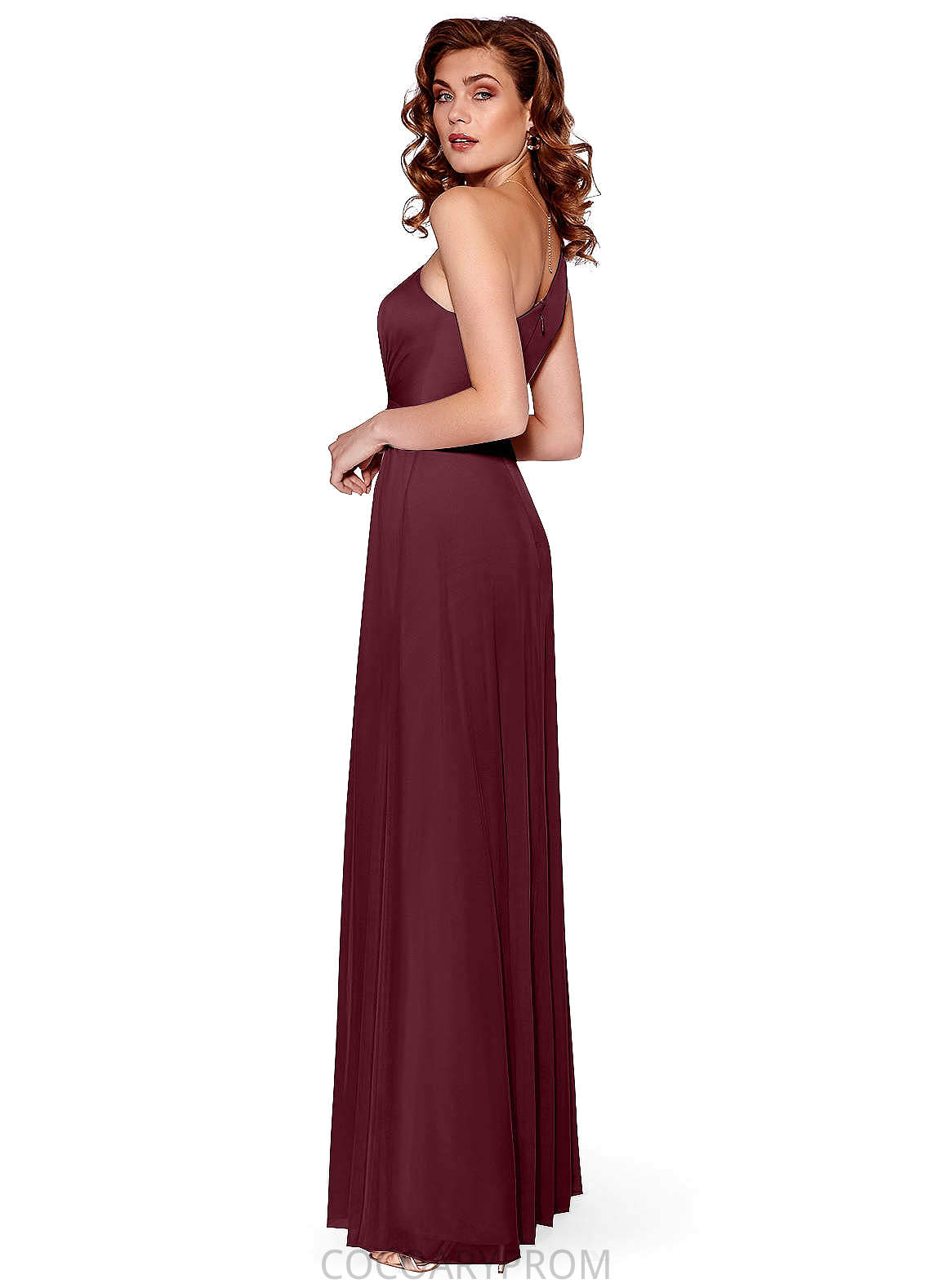 Nicole A-Line/Princess Sleeveless Natural Waist Tea Length Spaghetti Staps Bridesmaid Dresses