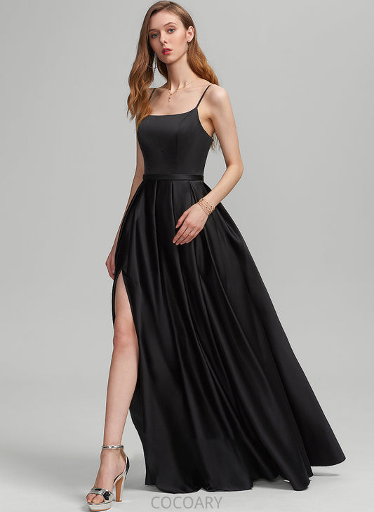 Floor-Length A-Line Embellishment Neckline SplitFront Pockets Fabric SquareNeckline Length Silhouette Maddison Off The Shoulder Bridesmaid Dresses