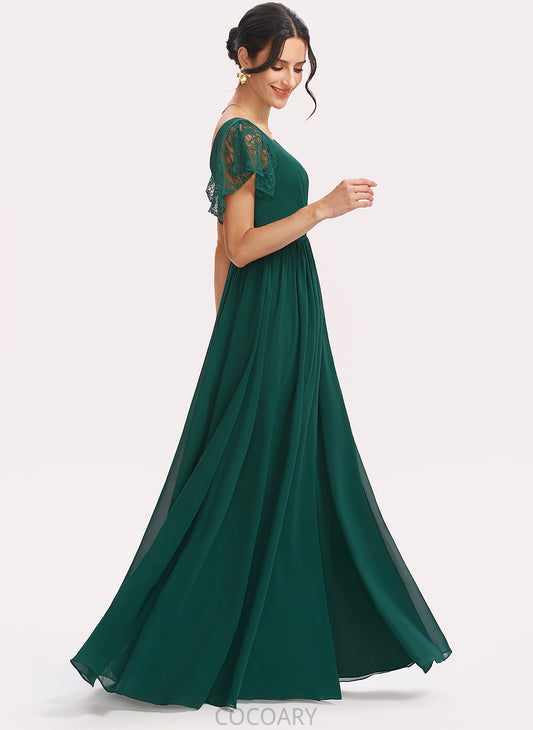 Embellishment Floor-Length Length A-Line Fabric Silhouette SplitFront V-neck Neckline Lace Delaney Sleeveless Bridesmaid Dresses