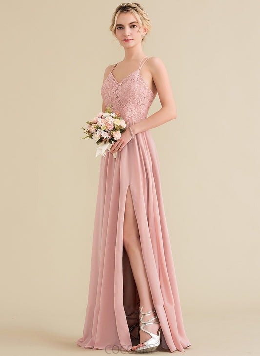 Floor-Length Fabric Length Embellishment Silhouette Sweetheart Neckline A-Line SplitFront Judith Floor Length Scoop Bridesmaid Dresses