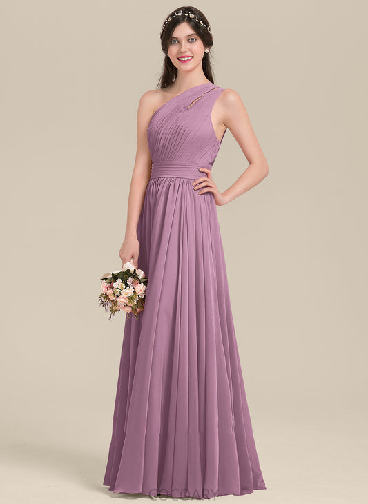 Embellishment Length Neckline Fabric A-Line Silhouette One-Shoulder Floor-Length Ruffle Marisa A-Line/Princess Natural Waist Bridesmaid Dresses